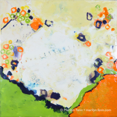 A Stitch in Time - Encaustic painting by Marilyn Fenn
