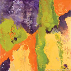 Behind the Wall - Encaustic painting by Marilyn Fenn