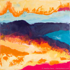 California Burning - Encaustic painting by Marilyn Fenn