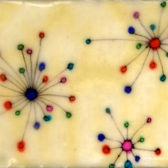 Connections 001 - Encaustic mixed media painting by Marilyn Fenn