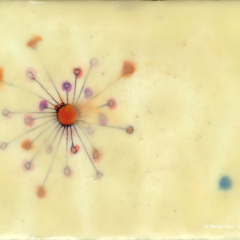 Connections 003 - Encaustic mixed media painting by Marilyn Fenn