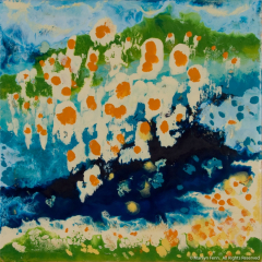 Shameless Exuberance - Encaustic painting by Marilyn Fenn