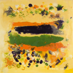 Tocharian Vignette - Encaustic painting by Marilyn Fenn