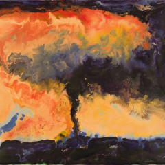 Tornado Ames, Iowa - Encaustic painting by Marilyn Fenn