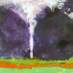 Tornado Parson Kansas - Encaustic painting by Marilyn Fenn
