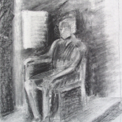 Figure In Space 10 - Life drawing by Marilyn Fenn