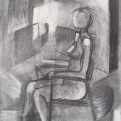 Figure In Space 14 - Life drawing by Marilyn Fenn