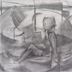 Figure In Space 15 - Life drawing by Marilyn Fenn