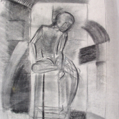 Figure In Space 16 - Life drawing by Marilyn Fenn