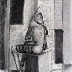 Figure In Space 18 - Life drawing by Marilyn Fenn
