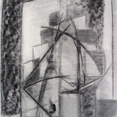 Figure In Space 19 - Life drawing by Marilyn Fenn