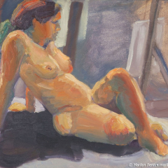 Art School Nude 17 - Figurative painting in oil by Marilyn Fenn
