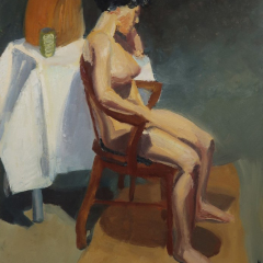 Art School Nude 23 - Figurative painting in oil by Marilyn Fenn