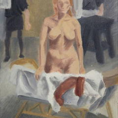Art School Nude 22 - Figurative painting in oil by Marilyn Fenn