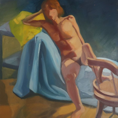 Art School Nude 24 - Figurative painting in oil by Marilyn Fenn