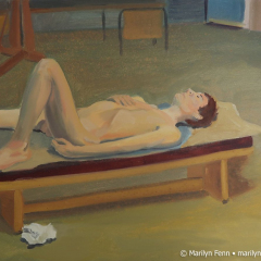 Art School Nude 28 - Figurative painting in oil by Marilyn Fenn