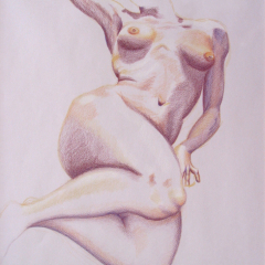 Nude at Vanishing Point - Life drawing by Marilyn Fenn