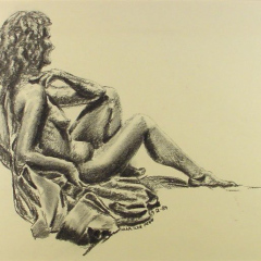 Nude 05 - Life drawing by Marilyn Fenn