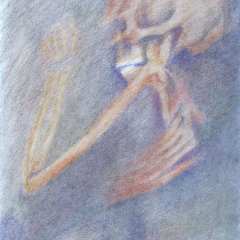 Pompei Victim - Colored Pencil Sketch by Marilyn Fenn