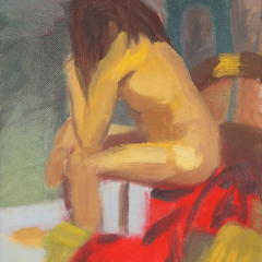 Ten-Minute Nude 04 - Figurative oil painting by Marilyn Fenn