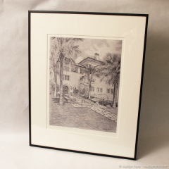 Courtyard at UT Architecture Building - framed giclee print by Marilyn Fenn