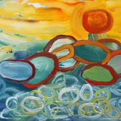 Cosmic Foam - Oil painting by Marilyn Fenn