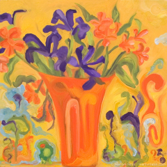 Frogs and Snails and Wiggledy Tails - Oil painting by Marilyn Fenn