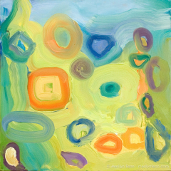Molecular Vibrations - Oil painting by Marilyn Fenn