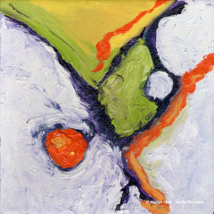 My Alien Friend - Small oil painting by Marilyn Fenn