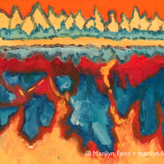 New Mexico Crystal Mountains - Small oil painting by Marilyn Fenn