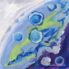 Planets Edge - Small acrylic painting by Marilyn Fenn