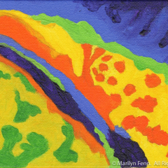 Solar Breach - Small acrylic painting by Marilyn Fenn