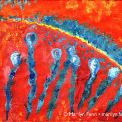 The Nitty Gritty Glass Band - Small oil painting by Marilyn Fenn
