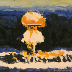 Nuclear Bomb Plumbbob Priscilla - Encaustic painting by Marilyn Fenn