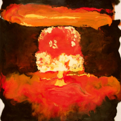 Nuclear Bomb Castel Romeo - Encaustic painting by Marilyn Fenn