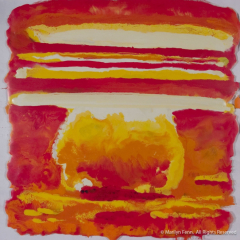 Nuclear BombOperation Bravo - Encaustic painting by Marilyn Fenn