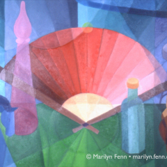 Still Life with Fan - Oil painting by Marilyn Fenn