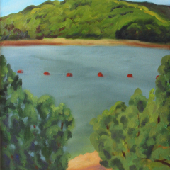 Scrubby Shrubs at Apache Shores - Oil painting by Marilyn Fenn