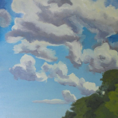 Clouds Over Oxbow 01 - Oil painting by Marilyn Fenn