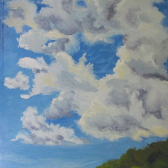 Clouds Over Oxbow 02- Oil painting by Marilyn Fenn