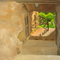 Passageway at Giogalto v1 - Oil painting by Marilyn Fenn