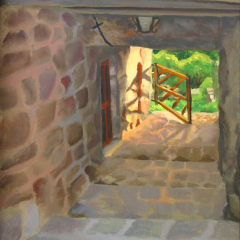 Passageway at Giogalto v2 - Oil painting by Marilyn Fenn