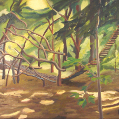 Squirrel Bridge at Oxbow - Oil painting by Marilyn Fenn