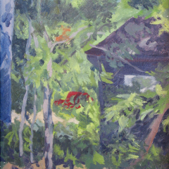 Woods at Oxbow - Oil painting by Marilyn Fenn