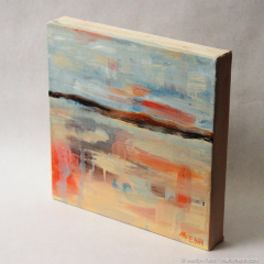 Steamy Spring - small abstract landscape oil painting by Marilyn Fenn