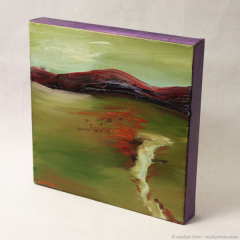 Green Day - small abstract landscape oil painting by Marilyn Fenn