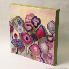 Ovation in Pinks - small abstract oil painting by Marilyn Fenn