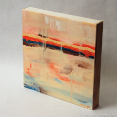 Burning Ice - small abstract landscape oil painting by Marilyn Fenn