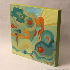 Sugar Max - small abstract oil painting by Marilyn Fenn