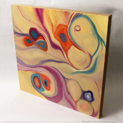 Taco and Feud in Asia Minor - medium abstract oil painting by Marilyn Fenn